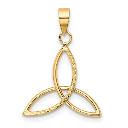 14K Diamond Cut Trinity Pendant