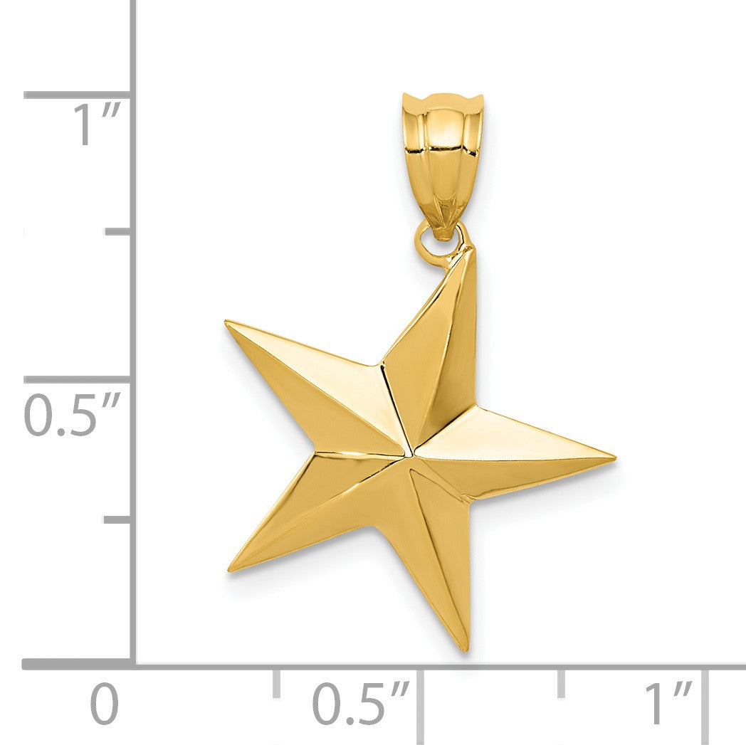 14k Polished Star Pendant