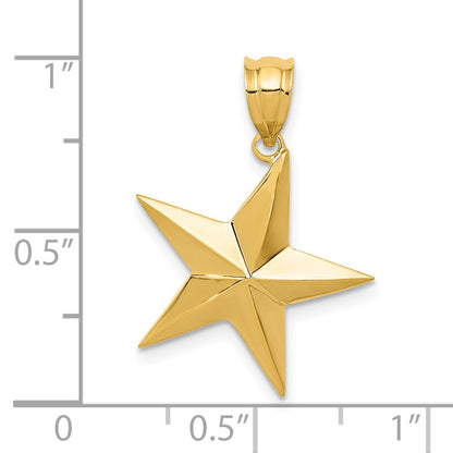 14k Polished Star Pendant