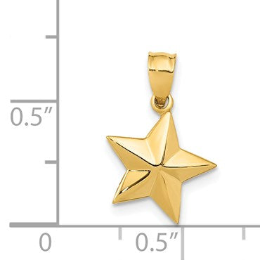 14k Polished Small Star Pendant