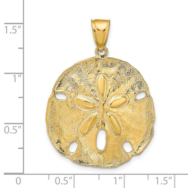 14k Large Sand Dollar Pendant