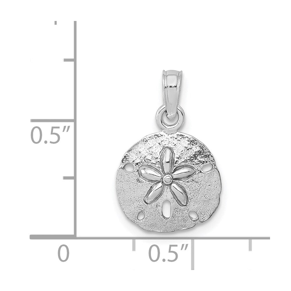 14K White Gold Polished Sand Dollar Pendant