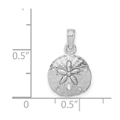 14K White Gold Polished Sand Dollar Pendant