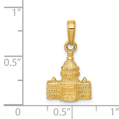 14k 3-D Washington D.C. Capital Building Pendant