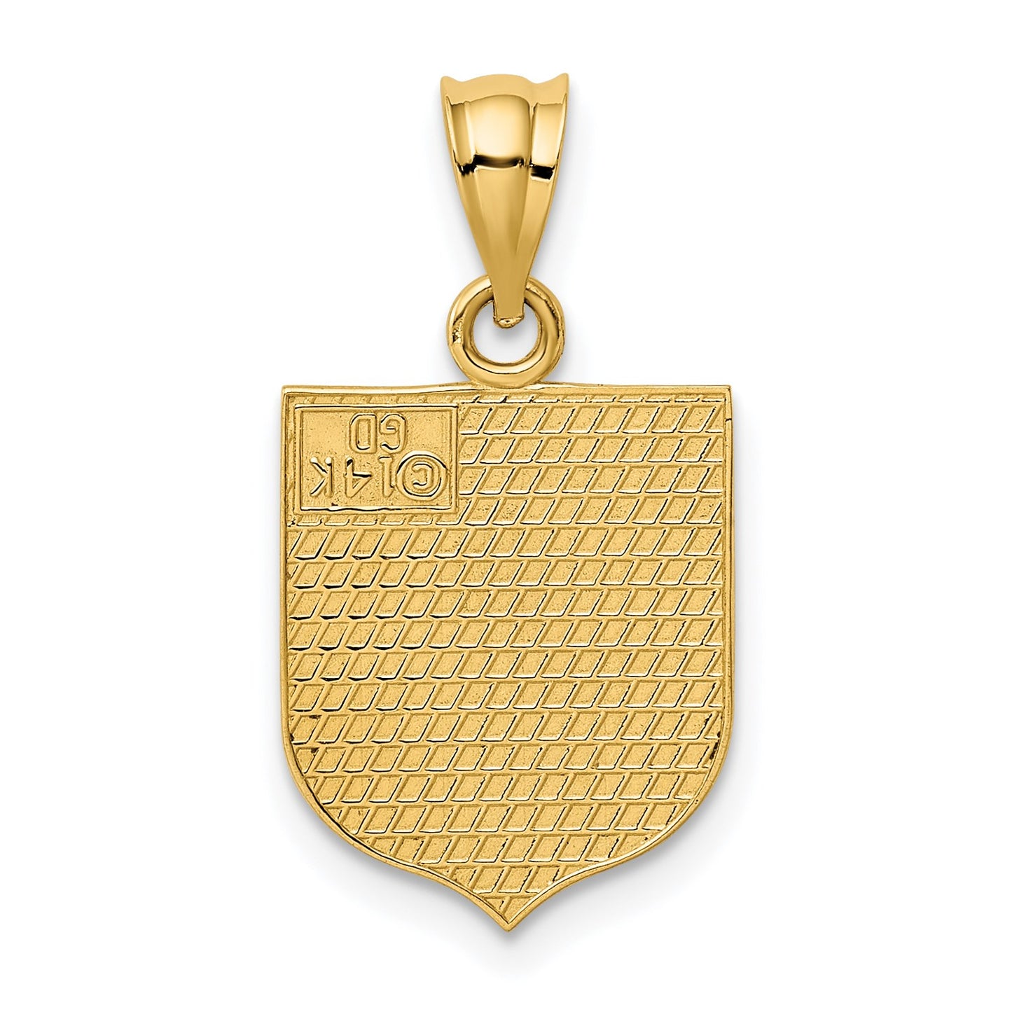14k Enameled USA Flag Shield Pendant