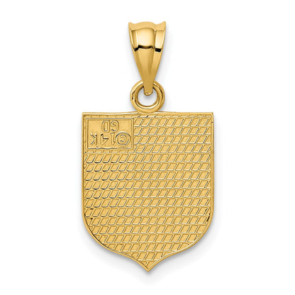 14k Enameled USA Flag Shield Pendant