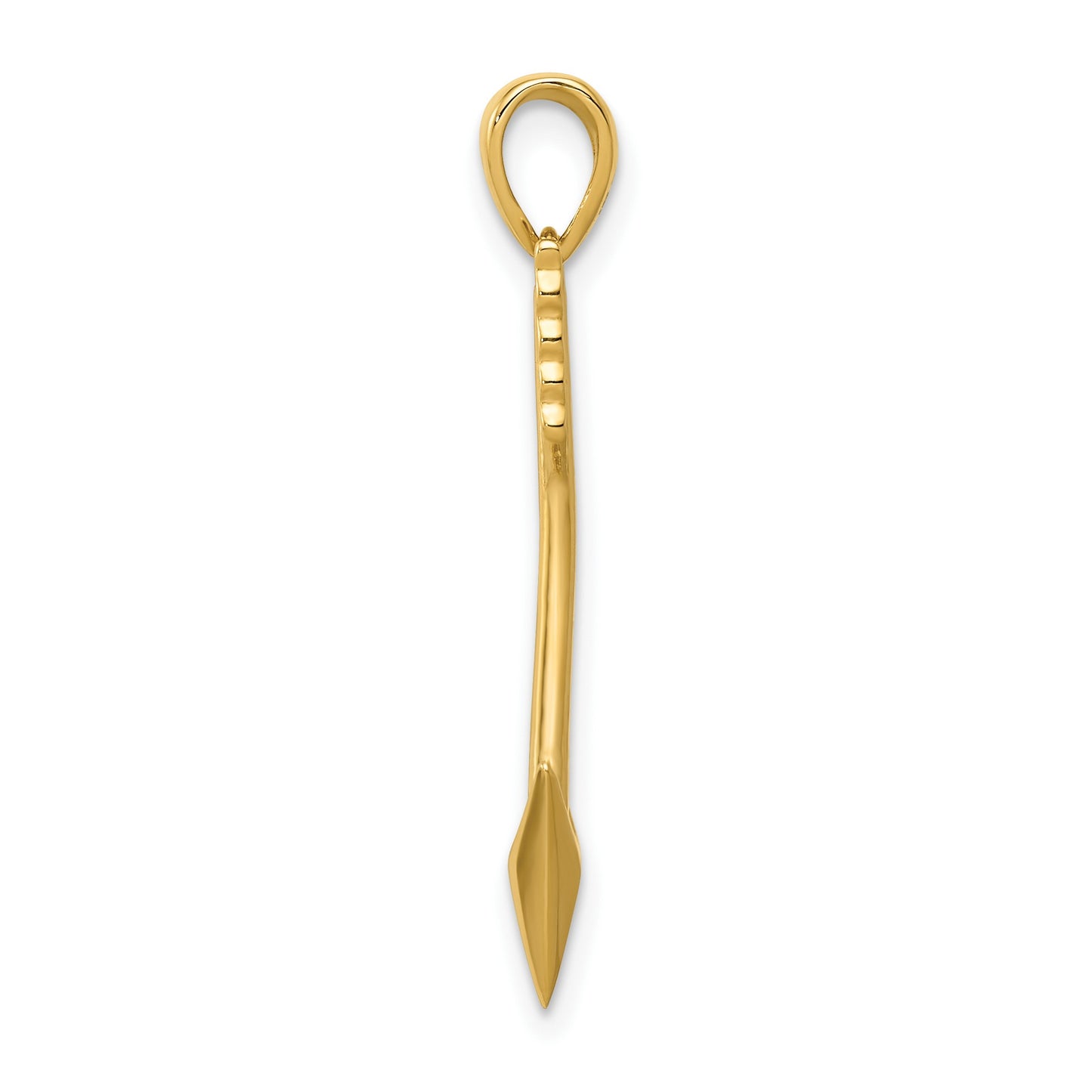 14K Polished 3-D Arrow Pendant