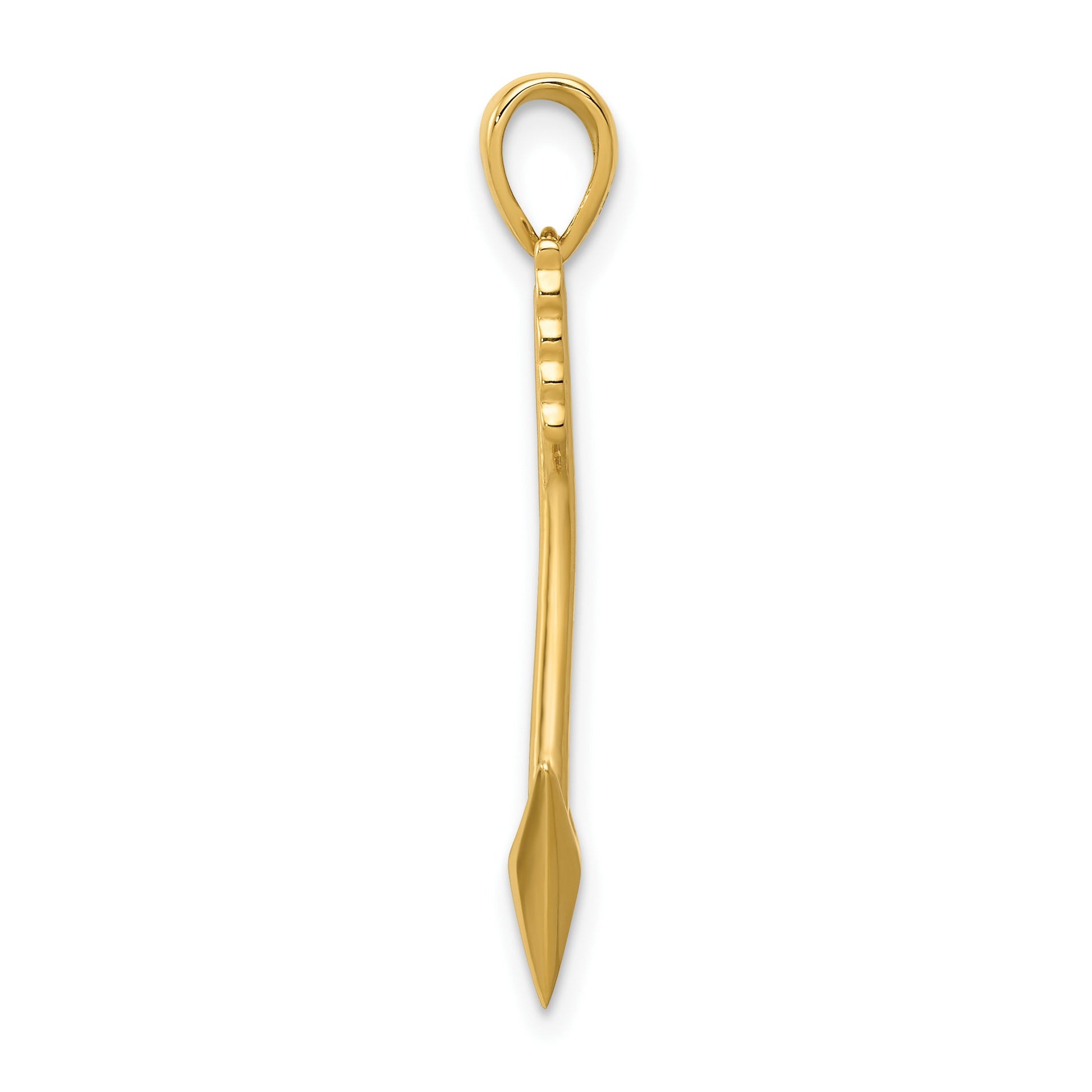14K Polished 3-D Arrow Pendant