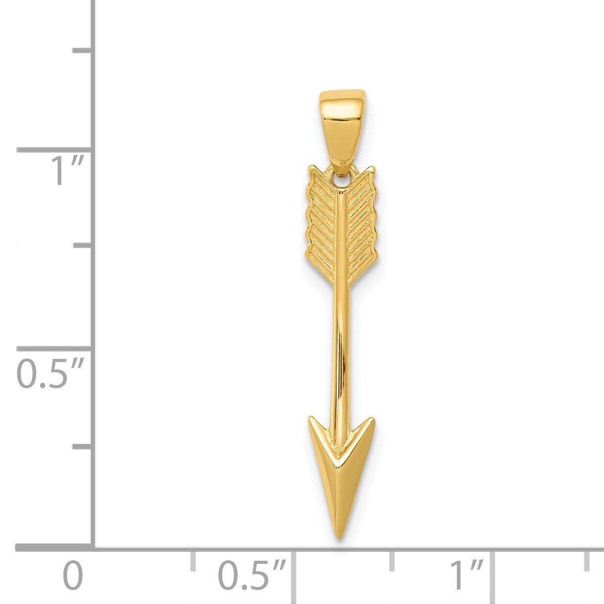14K Polished 3-D Arrow Pendant