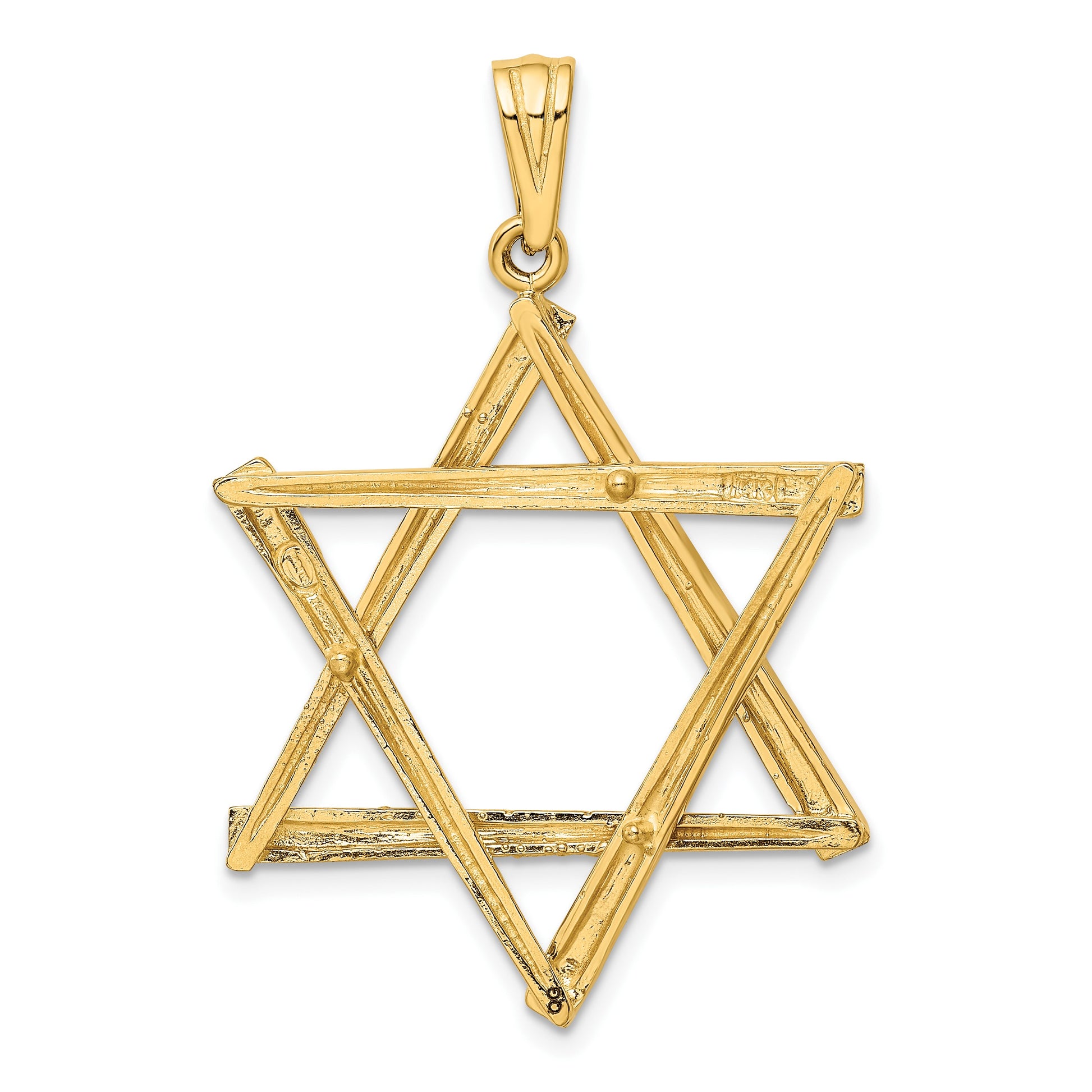 14K Large Cut-out Star of David Pendant