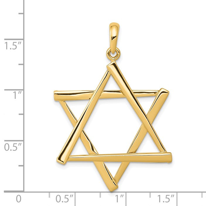 14K Large Cut-out Star of David Pendant