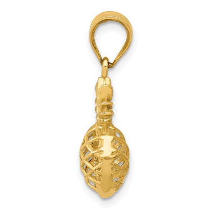 14k Polished 3-D Pineapple Pendant