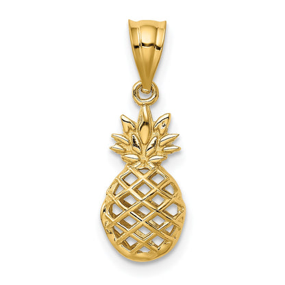14k Polished 3-D Pineapple Pendant