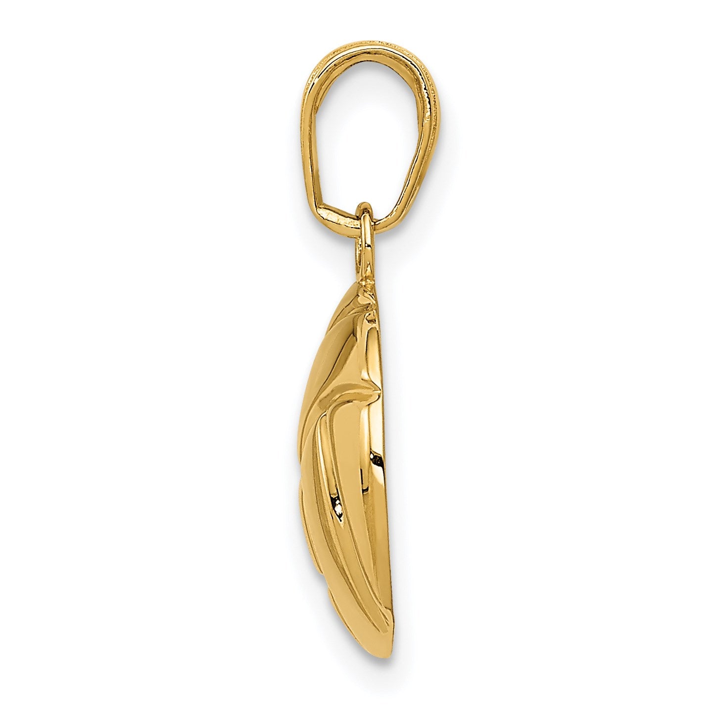 14K Polished Domed Volleyball Pendant