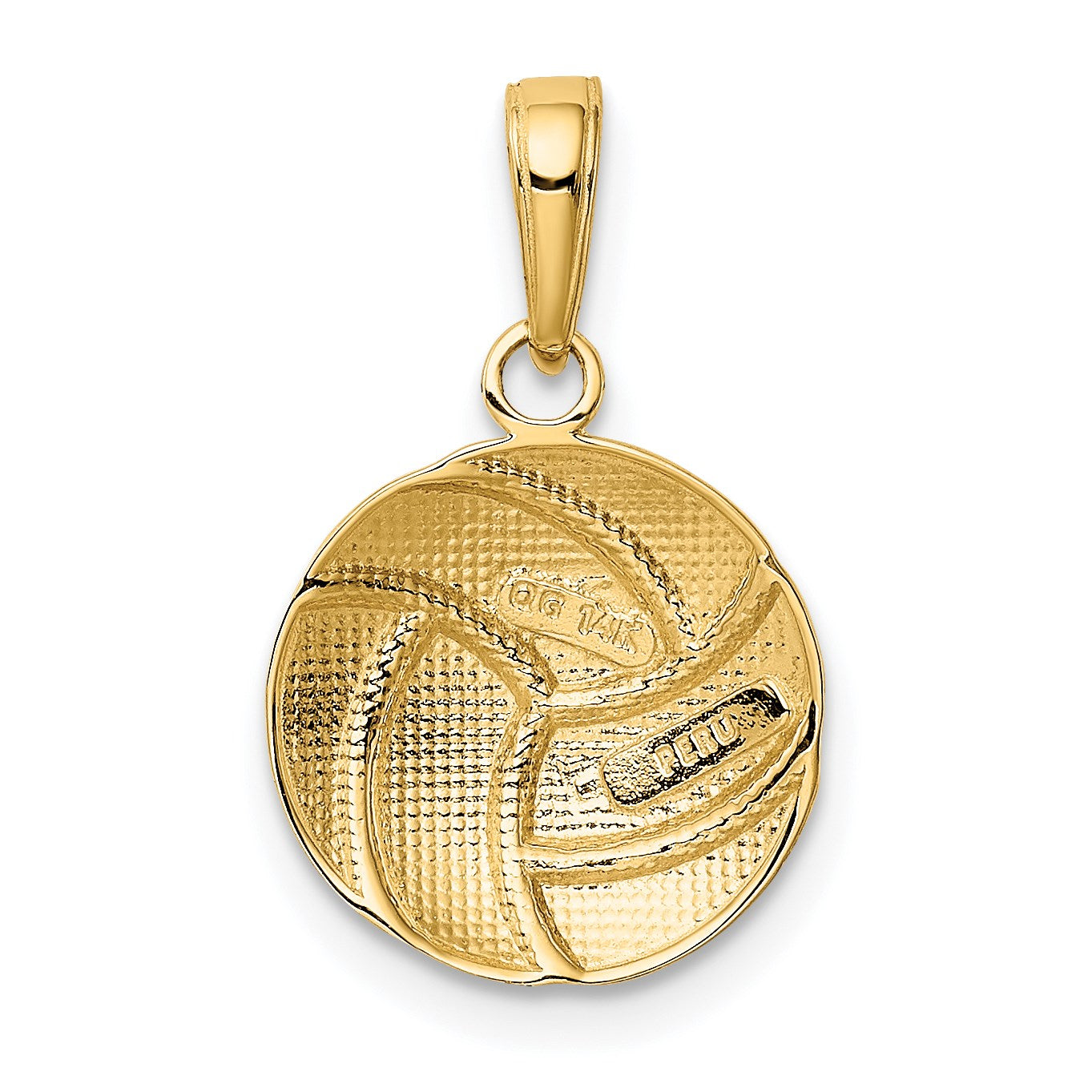 14K Polished Domed Volleyball Pendant