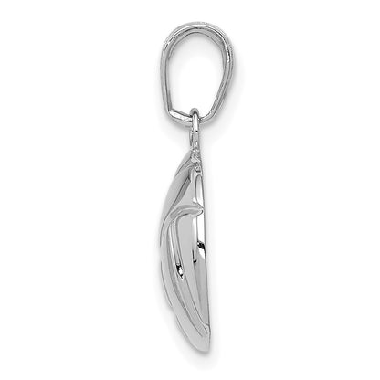 14K White Gold Polished Domed Volleyball Pendant