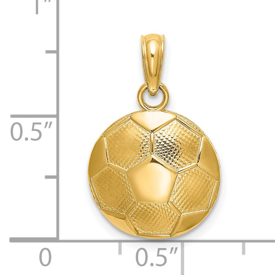 14k Domed Soccer Ball Charm