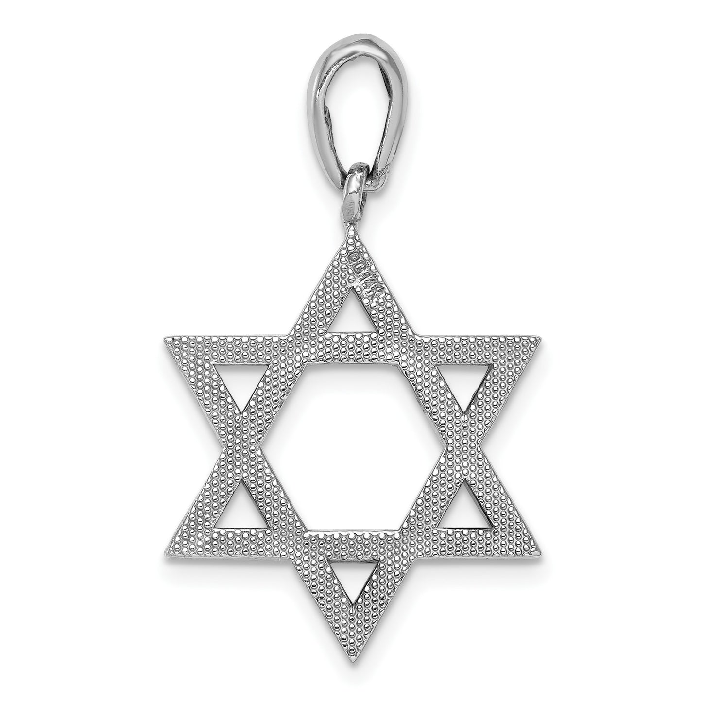 14k White Gold Star of David Pendant