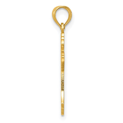 14K Polished Passion Cross with Lacey Center Pendant