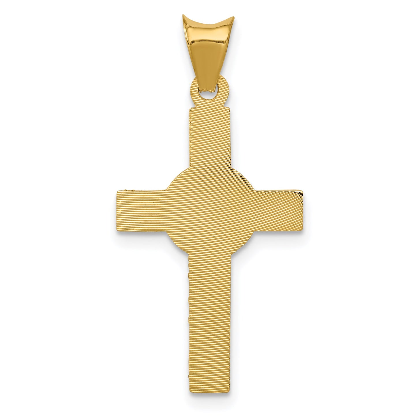 14K with Rose and White Rhodium Iona Crucifix Cross Pendant