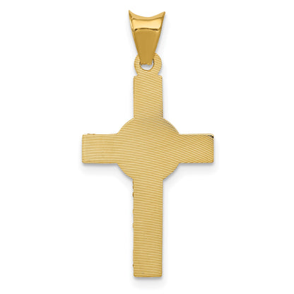 14K with Rose and White Rhodium Iona Crucifix Cross Pendant