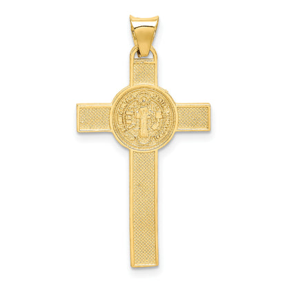 14k Two-Tone Crucifix Reverses to St. Benedict Medal Pendant