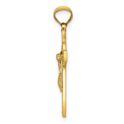 14k Two-Tone Crucifix Reverses to St. Benedict Medal Pendant