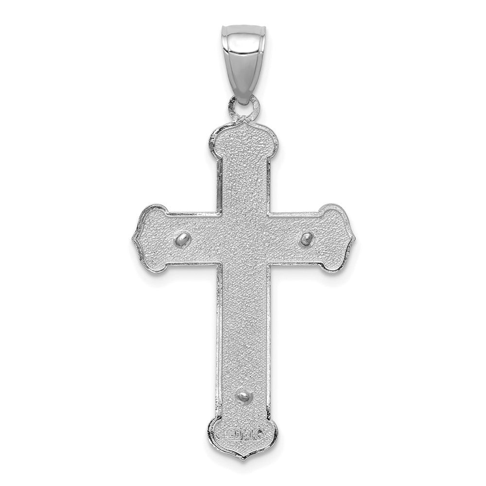 14K White Gold Polished Crucifix Pendant