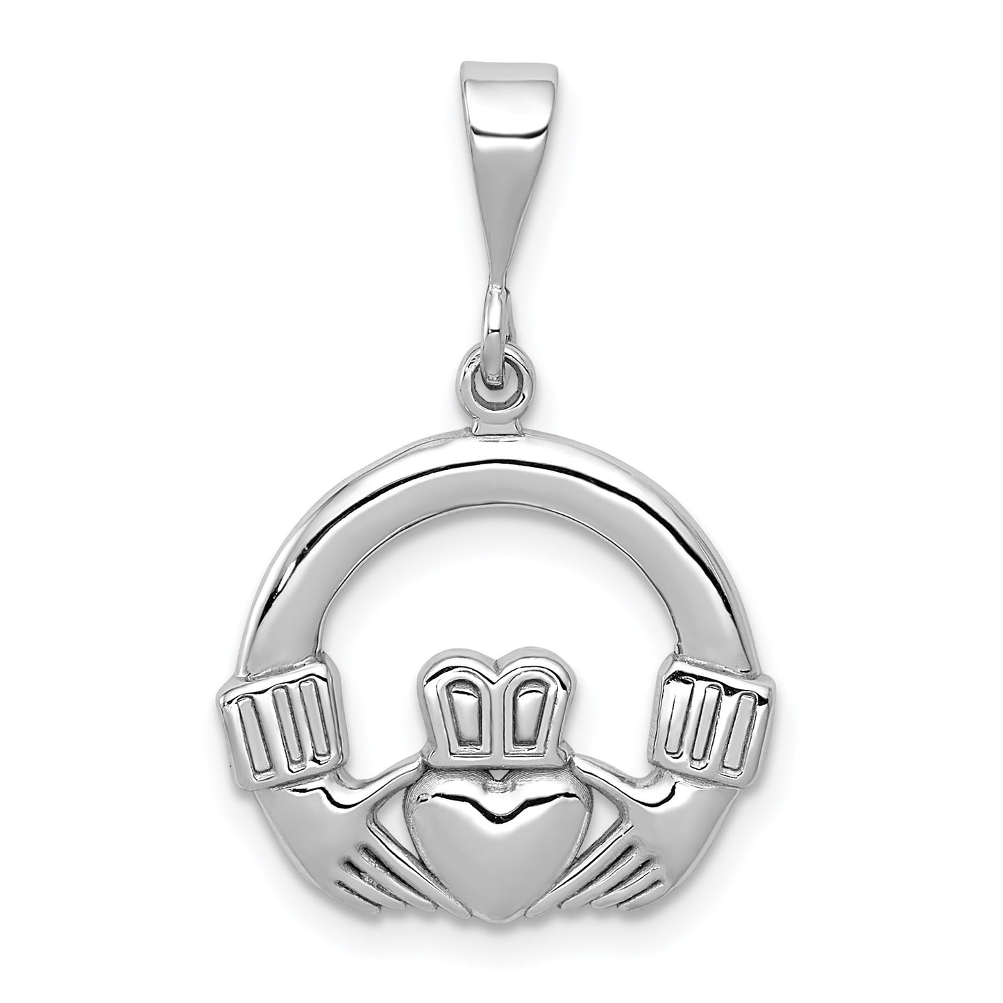 14k White Gold Claddagh Charm