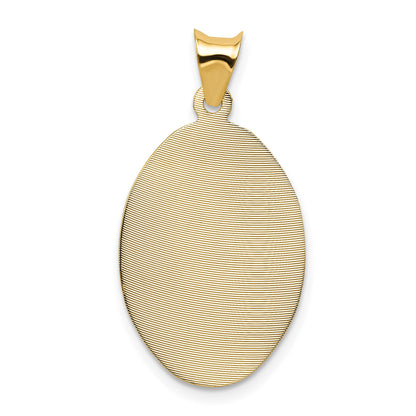 14K Polished Diamond-cut Solid Sagrado Corazon de Jesus Oval Pendant