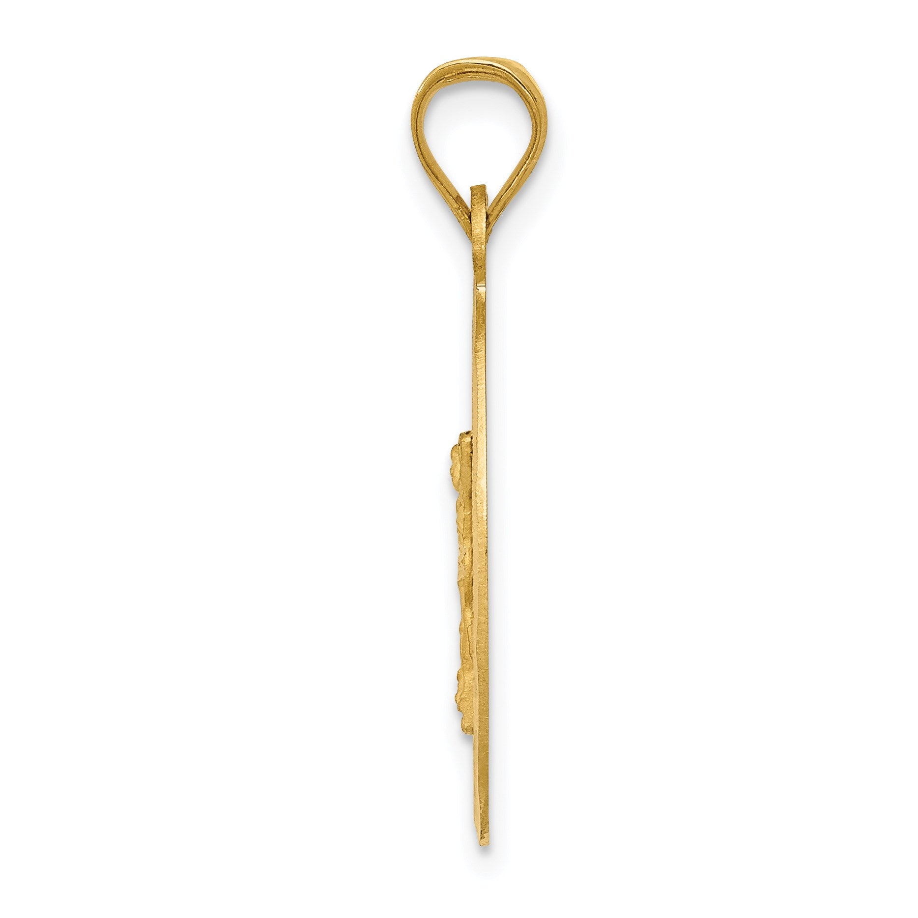 14K with Rose and White Rhodium Diamond-cut Corpus Oval Pendant