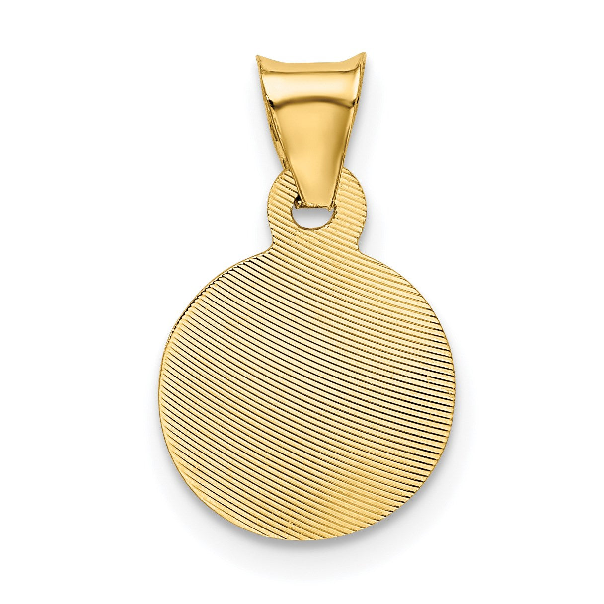 14K Polished Diamond-cut Corpus Circle Pendant
