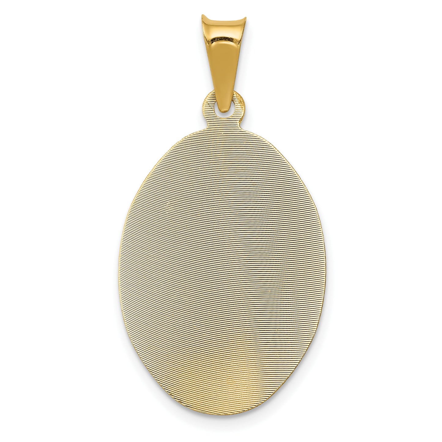 14K Polished Diamond-cut Solid Our Lady Of Guadalupe Oval Pendant