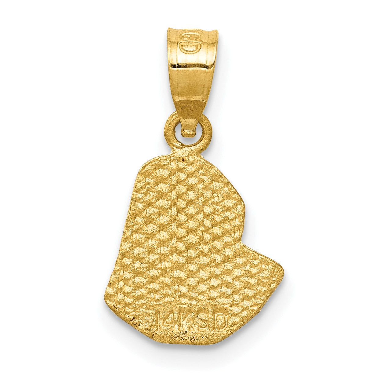 14K Satin Diamond-cut Virgin Mary Pendant
