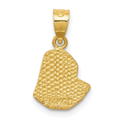 14K Satin Diamond-cut Virgin Mary Pendant