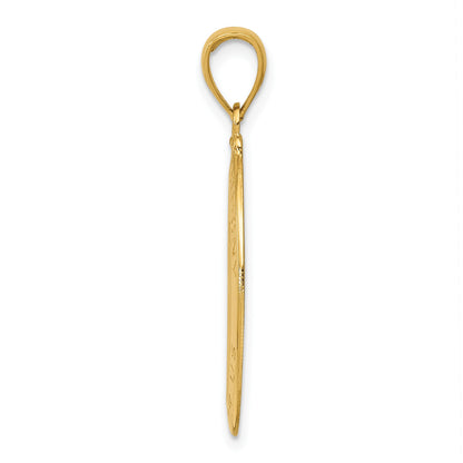 14k Polished and Satin Hollow Saint Anthony Oval Medal Pendant