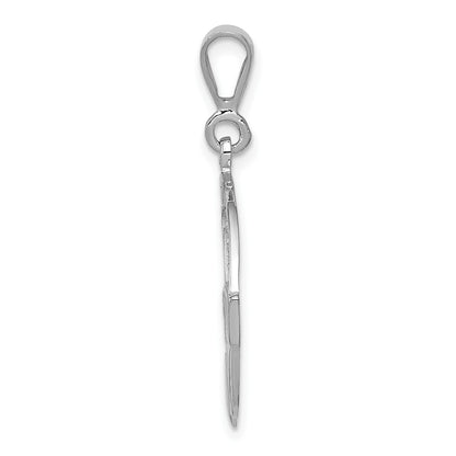 14k White Gold Claddagh Pendant