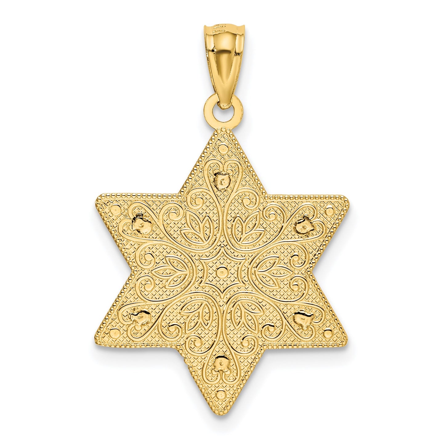 14K Two-Tone Polished Reversible Filigree Star Of David Pendant