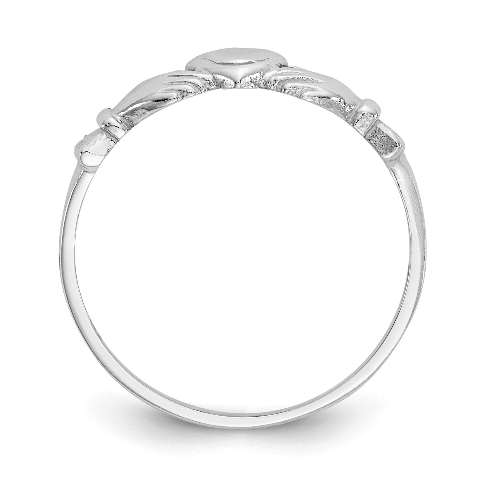 14k White Gold Baby / Childs Size 4 Claddagh Ring