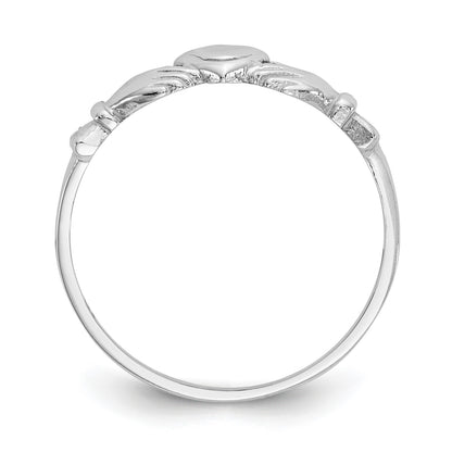 14k White Gold Baby / Childs Size 4 Claddagh Ring
