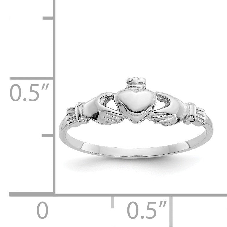 14k White Gold Baby / Childs Size 4 Claddagh Ring