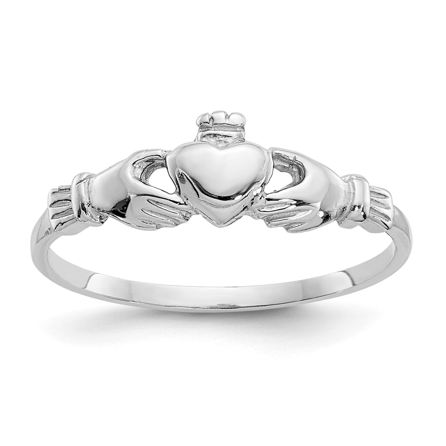 14k White Gold Baby / Childs Size 4 Claddagh Ring