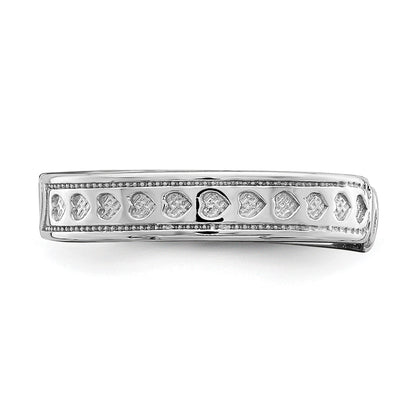 14K White Gold Polished Heart Design Adjustable Toe Ring
