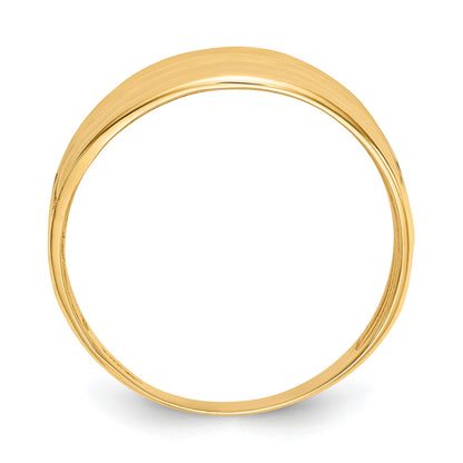 14K Polished Diamond-cut Four Ridge Fashion Dome Ring