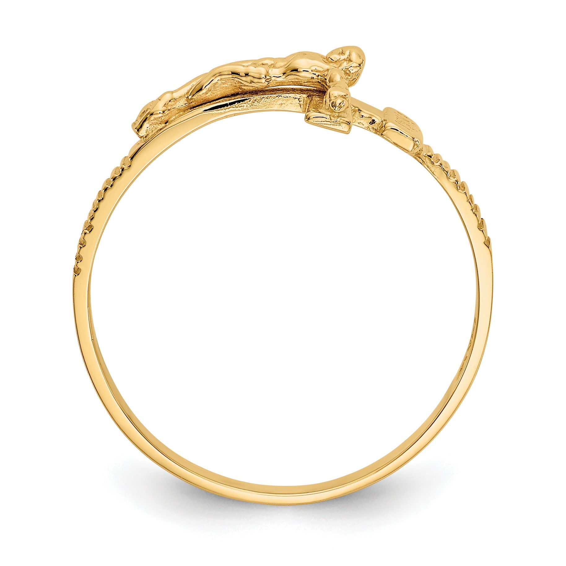 14K Polished Crucifix Ring