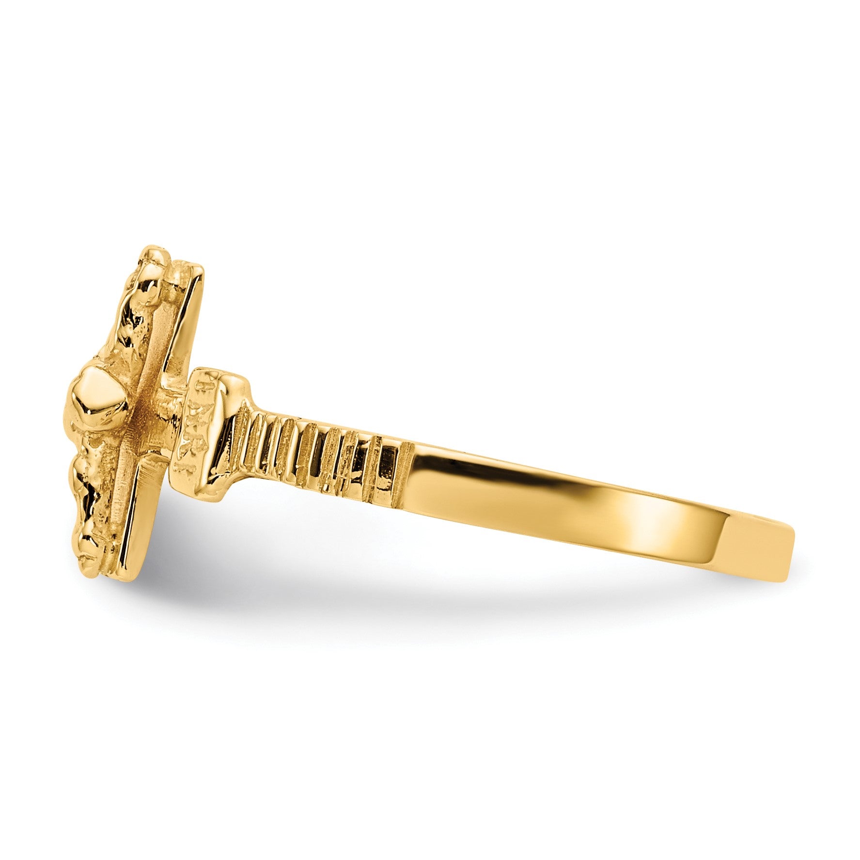 14K Polished Crucifix Ring