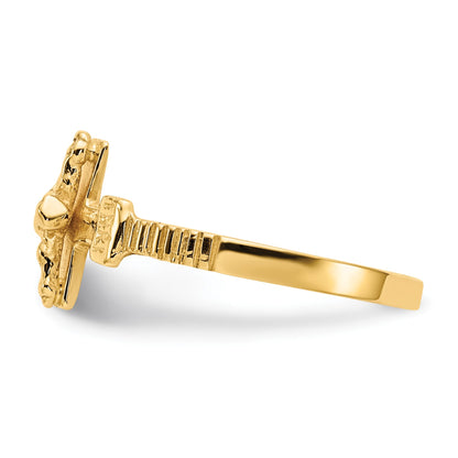 14K Polished Crucifix Ring
