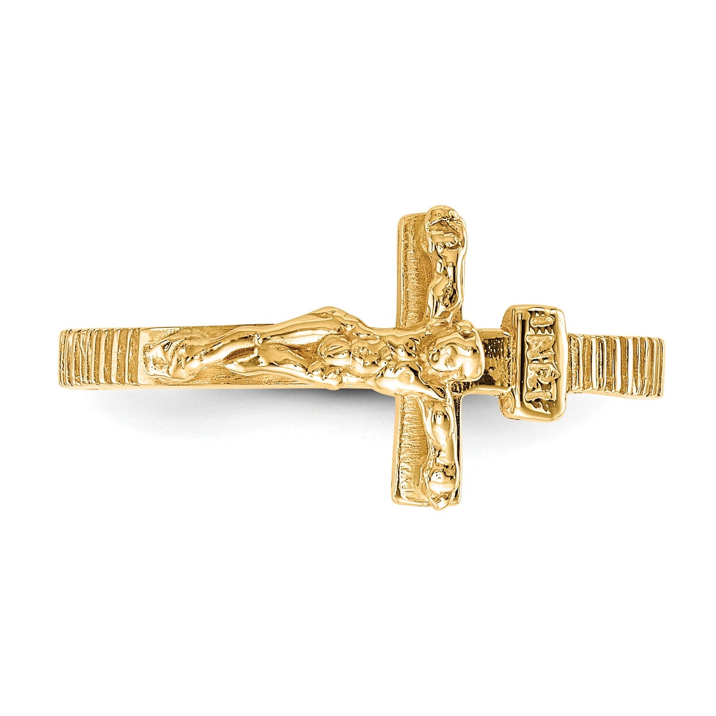 14K Polished Crucifix Ring