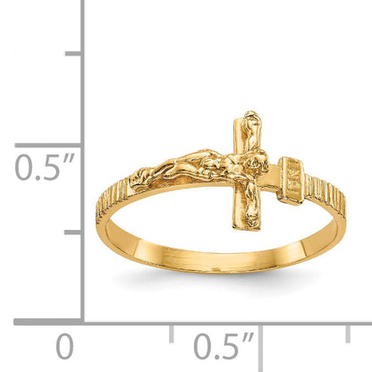 14K Polished Crucifix Ring