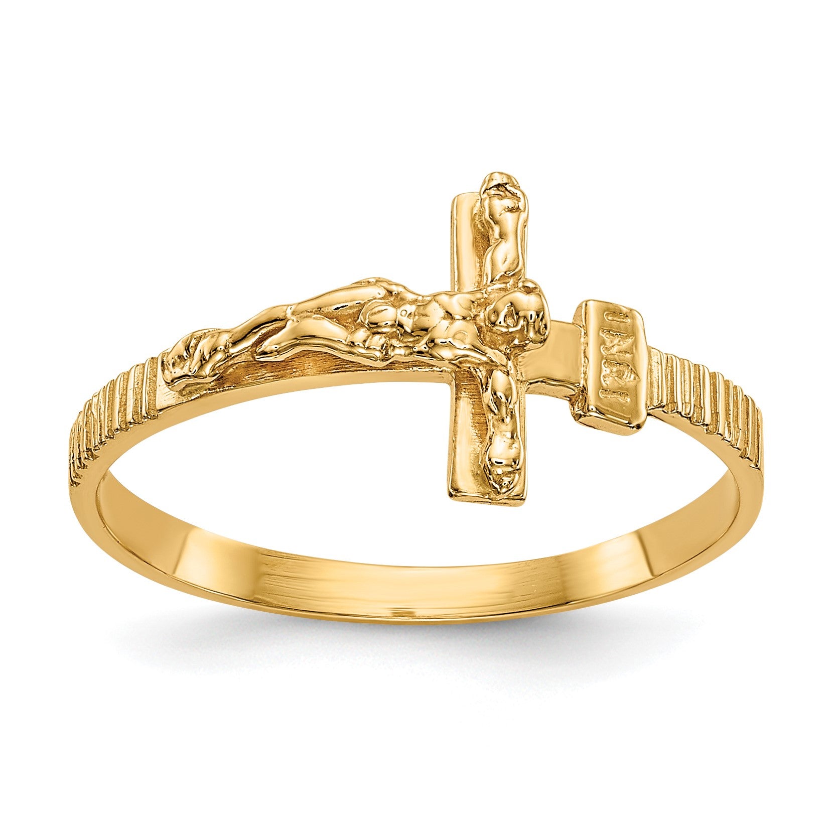 14K Polished Crucifix Ring